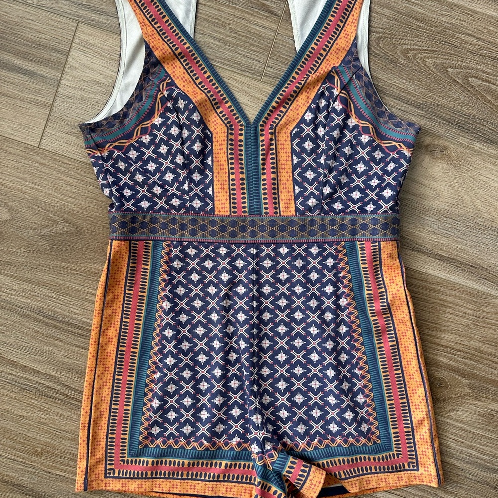 Colorful Geometric Print Romper
